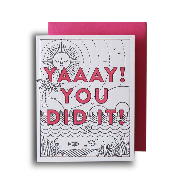 Yaaay You Did It Letterpress Card - DIGS
