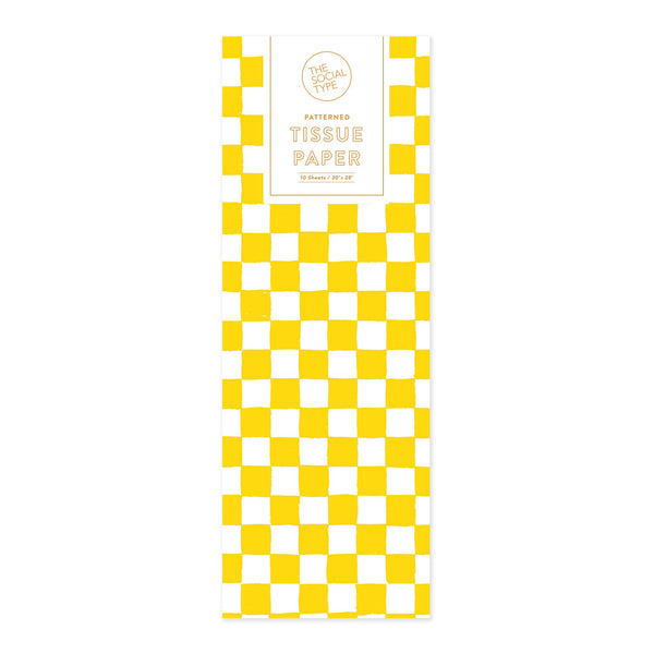 Yellow Checker Tissue Paper - DIGS