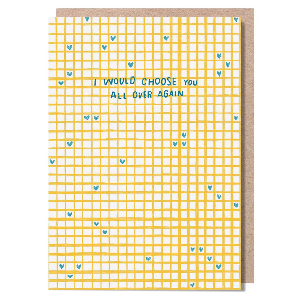 Yellow Grid Anniversary Card - DIGS