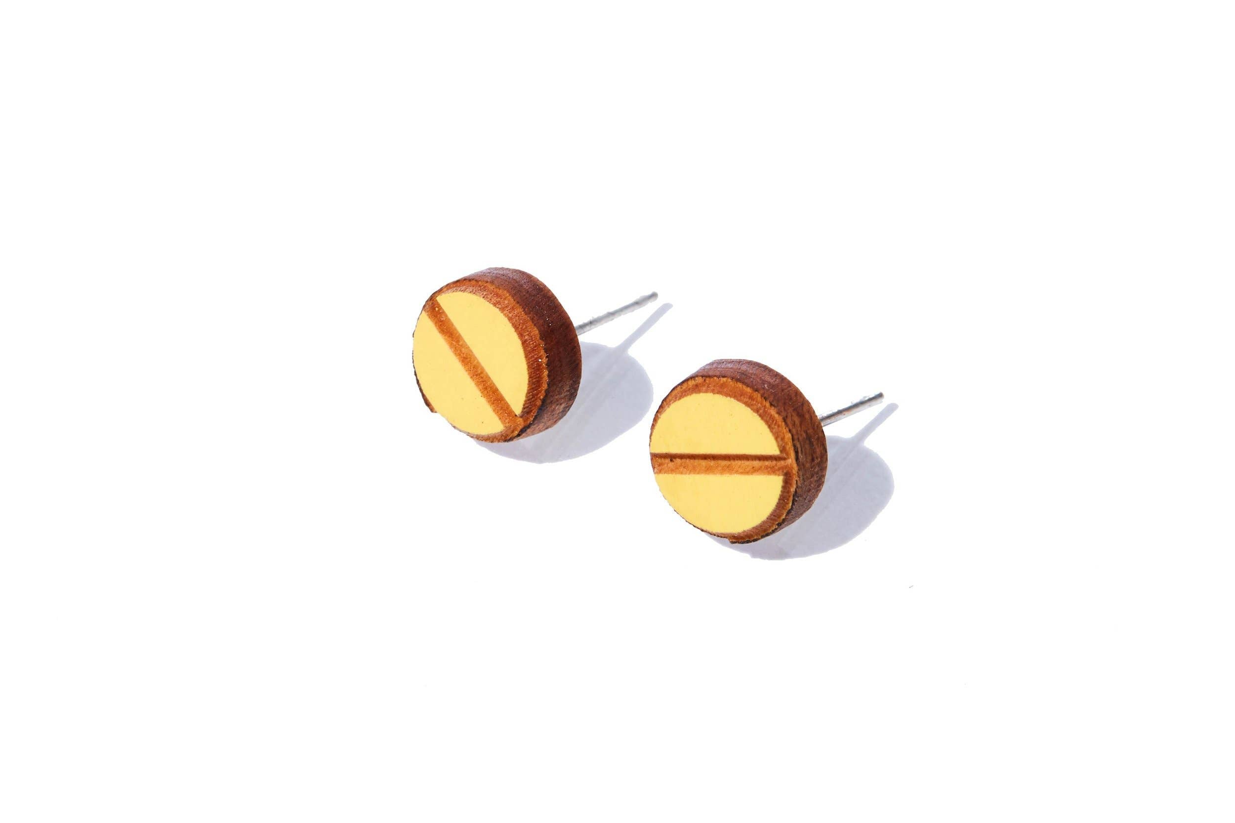 Yellow Moon Wood Earrings - DIGS